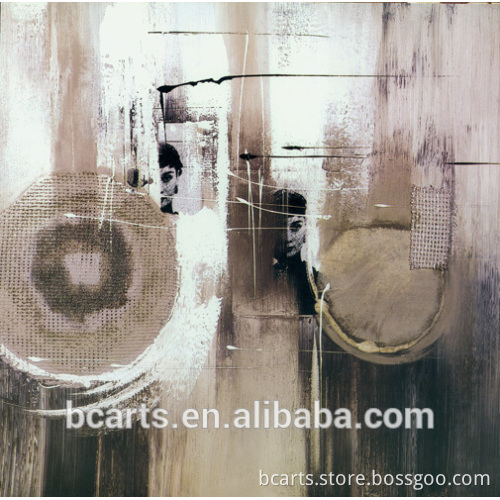 ZZ(6176) Grey color handmade abstract oil painting on canvas designed for home decoration